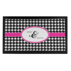 Houndstooth w/Pink Accent Bar Mat - Small (Personalized)