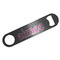 Houndstooth w/Pink Accent Bar Bottle Opener - Silver w/ Couple's Names