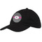 Houndstooth w/Pink Accent Baseball Cap - Black (Personalized)