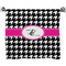 Houndstooth w/Pink Accent Bath Towel (Personalized)