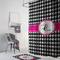 Houndstooth w/Pink Accent Bath Towel Sets - 3-piece - In Context