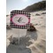 Houndstooth w/Pink Accent Beach Spiker white on beach with sand
