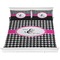 Houndstooth w/Pink Accent Bedding Set (King)