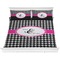 Houndstooth w/Pink Accent Comforter Set - King (Personalized)