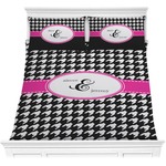 Houndstooth w/Pink Accent Comforters (Personalized)