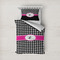 Houndstooth w/Pink Accent Bedding Set- Twin Lifestyle - Duvet
