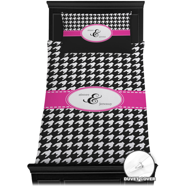 Houndstooth w/Pink Accent Bedding Set (TwinXL) - Duvet