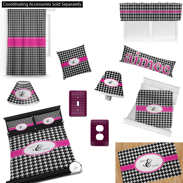 Houndstooth w/Pink Accent Bedroom Decor & Accessories2