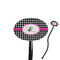 Houndstooth w/Pink Accent Black Plastic 7" Stir Stick - Oval - Closeup