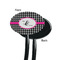 Houndstooth w/Pink Accent Black Plastic 7" Stir Stick - Single Sided - Oval - Front & Back