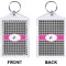 Houndstooth w/Pink Accent Bling Keychain (Front + Back)