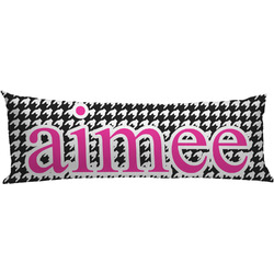 Houndstooth w/Pink Accent Body Pillow Case (Personalized)
