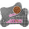 Houndstooth w/Pink Accent Bone Shaped Dog Mats - MAIN