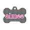 Houndstooth w/Pink Accent Bone Shaped Dog Tag