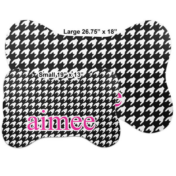 Houndstooth w/Pink Accent Bone Shaped Mat Comparison