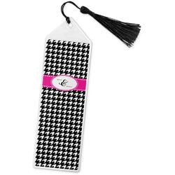 Houndstooth w/Pink Accent Book Mark w/Tassel (Personalized)
