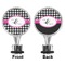 Houndstooth w/Pink Accent Bottle Stopper - Front and Back