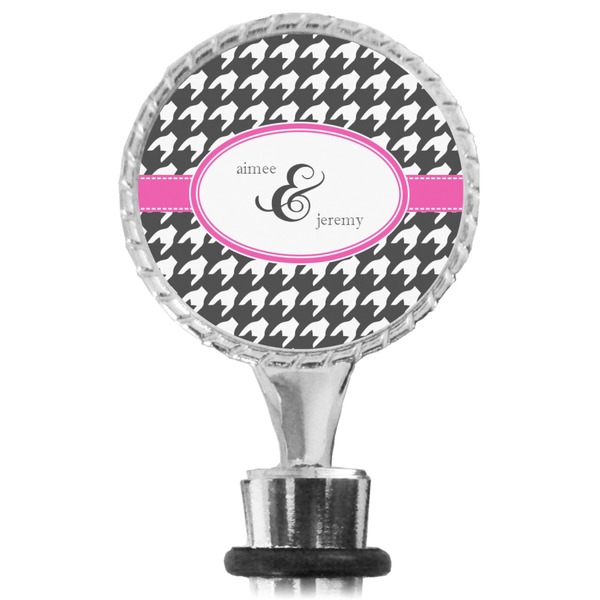 Houndstooth w/Pink Accent Bottle Stopper Main View