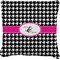 Houndstooth w/Pink Accent Burlap Pillow 22"