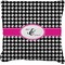 Houndstooth w/Pink Accent Burlap Pillow 24"