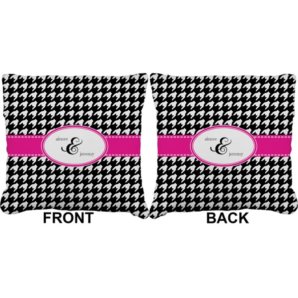 Houndstooth w/Pink Accent Burlap Pillow Approval