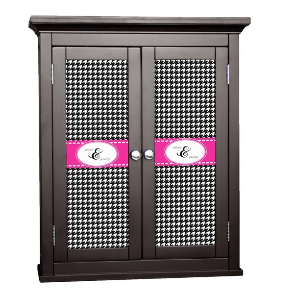 Custom Houndstooth w/Pink Accent Cabinet Decal - Custom Size (Personalized)