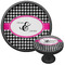 Houndstooth w/Pink Accent Cabinet Knob - Black - Multi Angle
