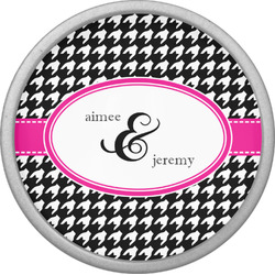 Houndstooth w/Pink Accent Cabinet Knob (Personalized)