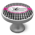 Houndstooth w/Pink Accent Cabinet Knob (Personalized)