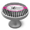 Houndstooth w/Pink Accent Cabinet Knob - Nickel - Side