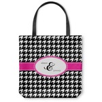 Houndstooth w/Pink Accent Canvas Tote Bag - Small - 13"x13" (Personalized)