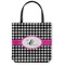 Houndstooth w/Pink Accent Canvas Tote Bag - Medium - 16"x16" (Personalized)