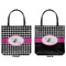 Houndstooth w/Pink Accent Canvas Tote - Front and Back