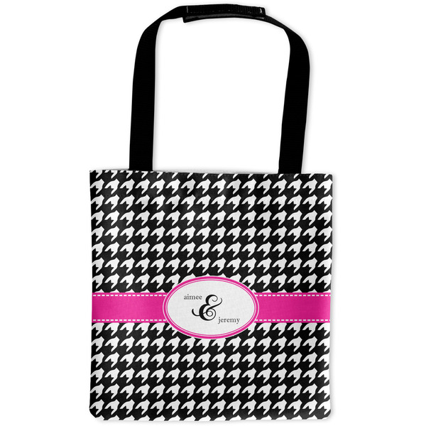 Custom Houndstooth w/Pink Accent Auto Back Seat Organizer Bag (Personalized)