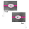 Houndstooth w/Pink Accent Car Flag - 11" x 8" - Front & Back View