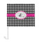 Houndstooth w/Pink Accent Car Flag - Large - FRONT