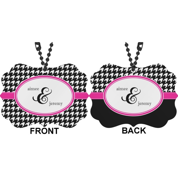 Houndstooth w/Pink Accent Car Ornament (Approval)