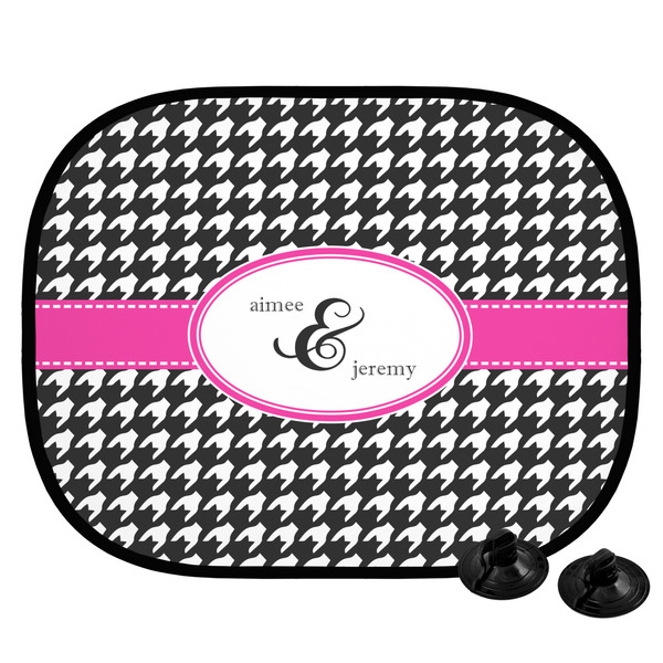 Custom Houndstooth w/Pink Accent Car Side Window Sun Shade (Personalized)
