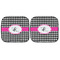Houndstooth w/Pink Accent Car Sun Shades - FRONT