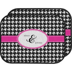 Houndstooth w/Pink Accent Car Floor Mats (Back Seat) (Personalized)