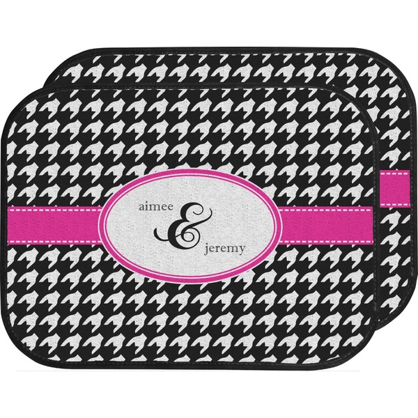 Houndstooth w/Pink Accent Custom Car Floor Mats (Back Seat)
