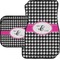 Houndstooth w/Pink Accent Car Floor Mats Set - 2 Front & 2 Back (Personalized)