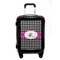 Houndstooth w/Pink Accent Carry On Hard Shell Suitcase - Front