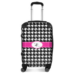 Houndstooth w/Pink Accent Suitcase (Personalized)