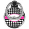 Houndstooth w/Pink Accent Cell Phone Ring Stand & Holder - Front (Collapsed)