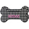 Houndstooth w/Pink Accent Ceramic Flat Ornament - Bone Front & Back Double Print
