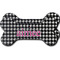 Houndstooth w/Pink Accent Ceramic Dog Ornament - Front & Back w/ Couple's Names