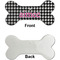 Houndstooth w/Pink Accent Ceramic Flat Ornament - Bone Front & Back Single Print (APPROVAL)
