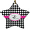 Houndstooth w/Pink Accent Ceramic Flat Ornament - Star (Front)