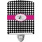Houndstooth w/Pink Accent Ceramic Night Light (Personalized)